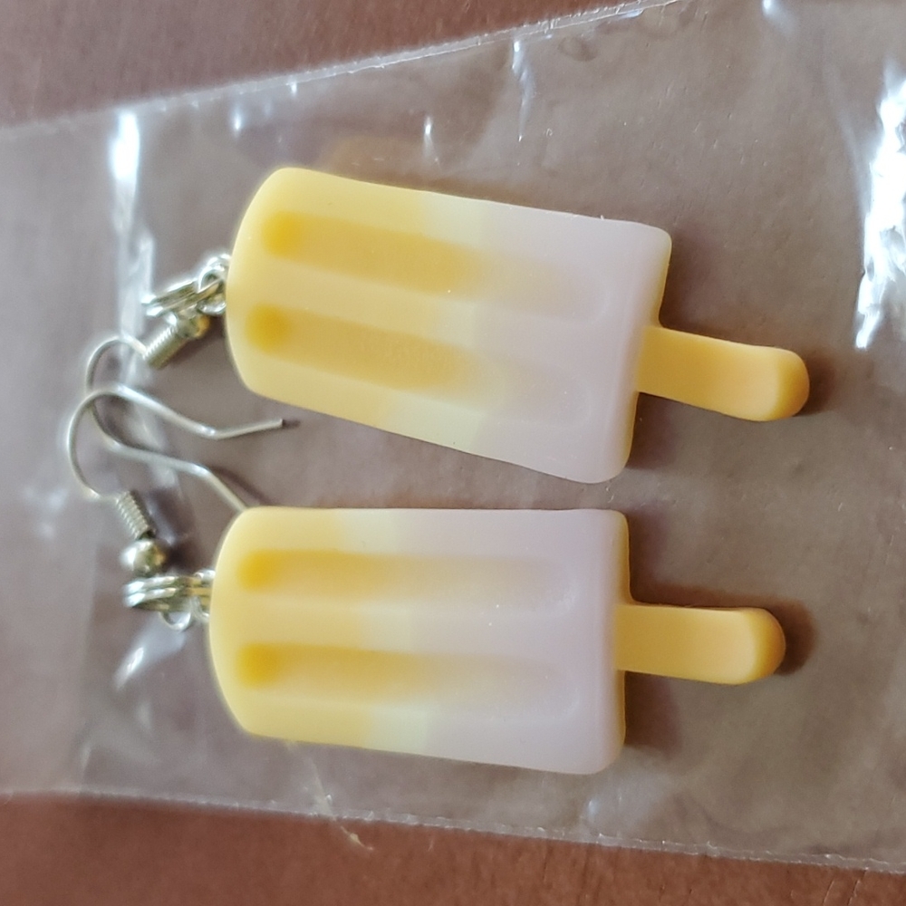 Yellow and Lavender Popsicle Earrings